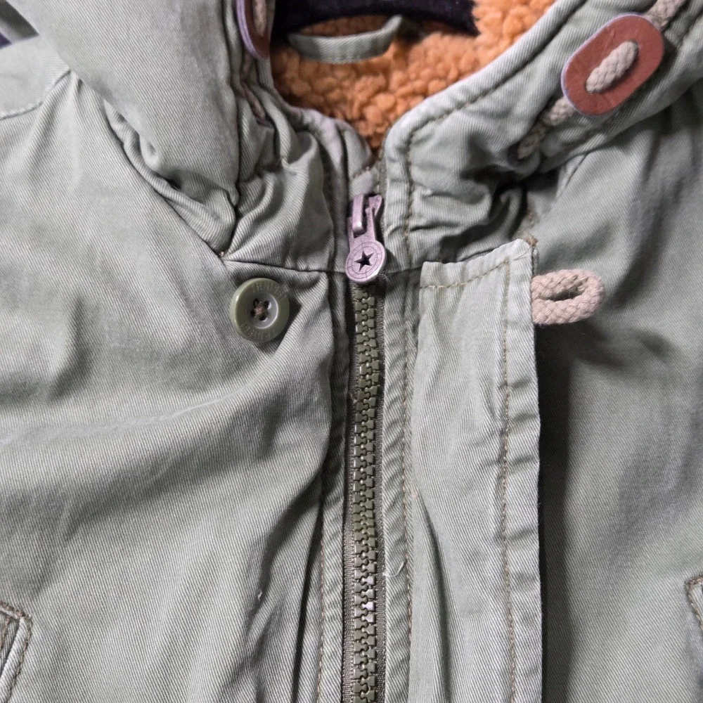Terranova Parka Jacket Kids 12-13 Green Good Sherpa Lined Hooded CPBU00537A